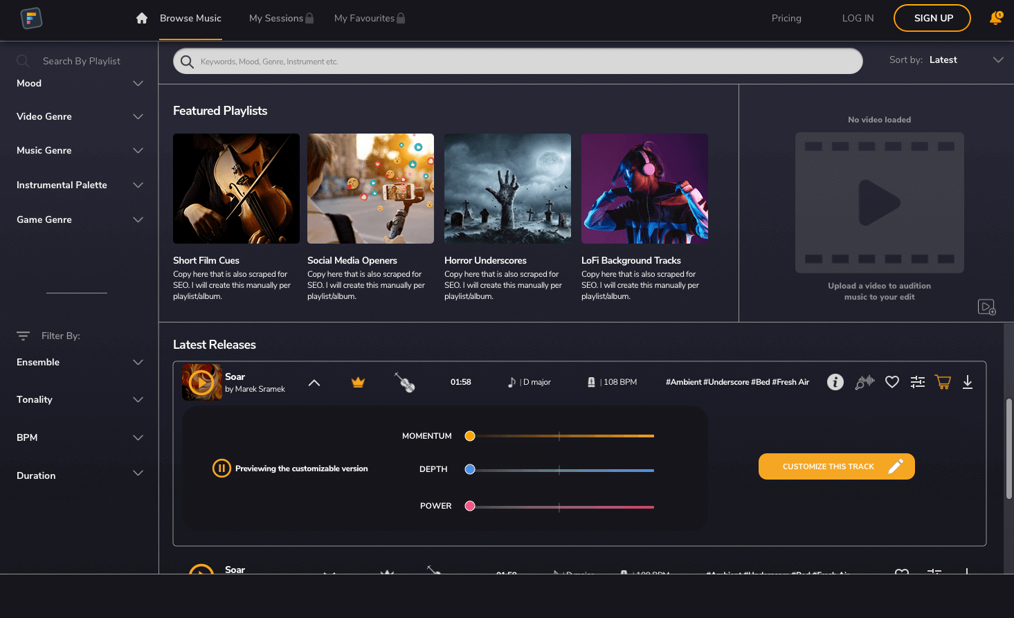 Filmstro Music Platform